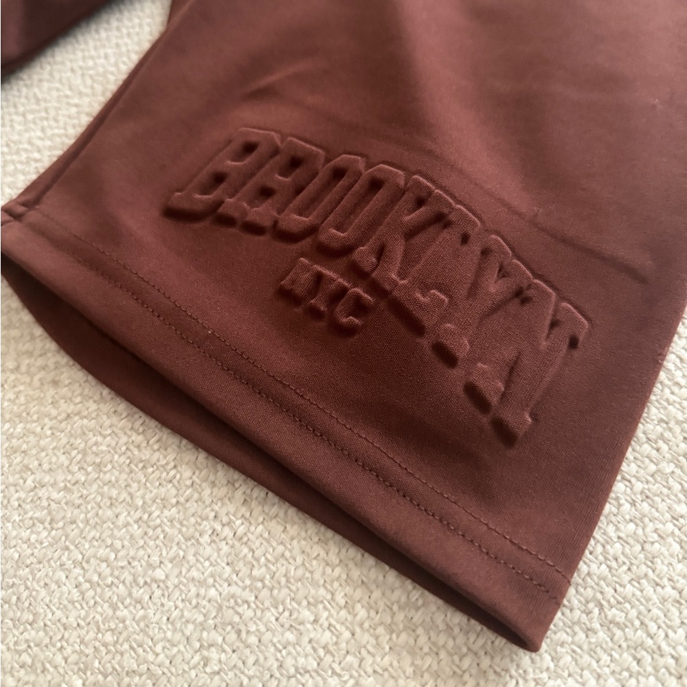 Brown “Brooklyn NYC” Streetwear Biker Shorts - Picture 4 of 6